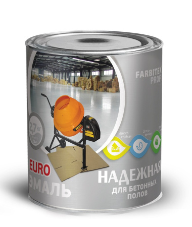 Эмаль ABC-Farben Farbitex Профи для бетонных полов красно-коричневая 2,7 кг глянцевая